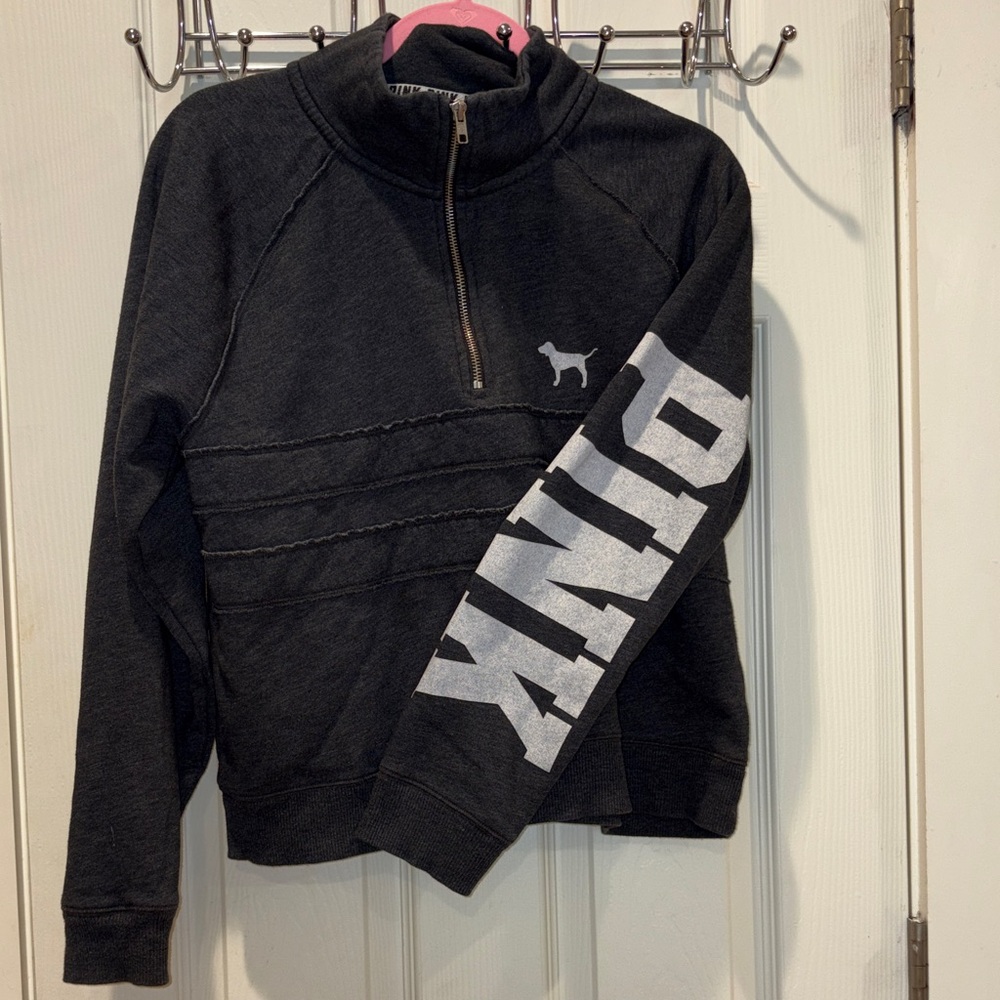 Victoria's Secret PINK Black and White Branded Pullover